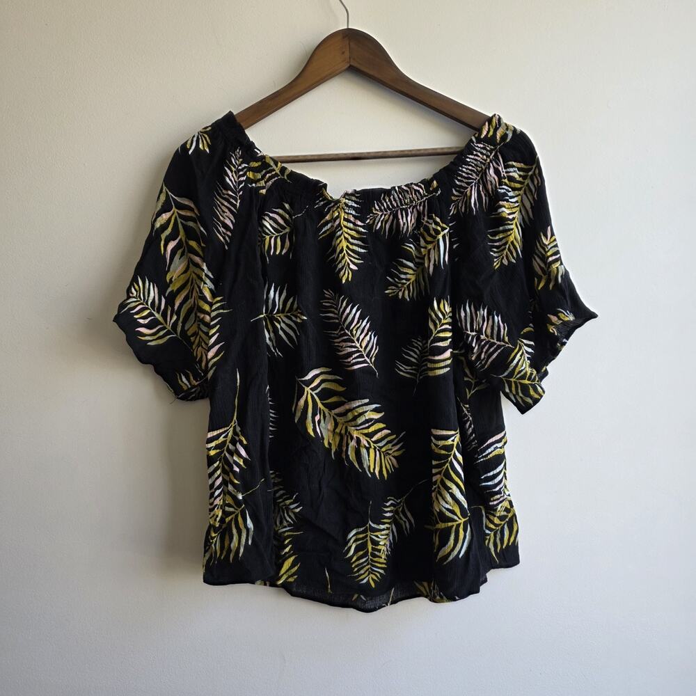 Maurices Off The Shoulder Size 14W 0X Tropical Flowy Beach Boho‎ Fern Resort